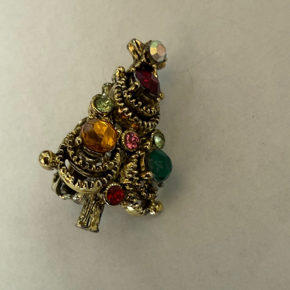 Festive Christmas Tree Brooch Set- Pakula - Picture 4 of 10
